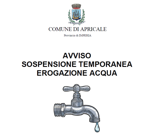 Sospensione temporanea erogazione acqua
